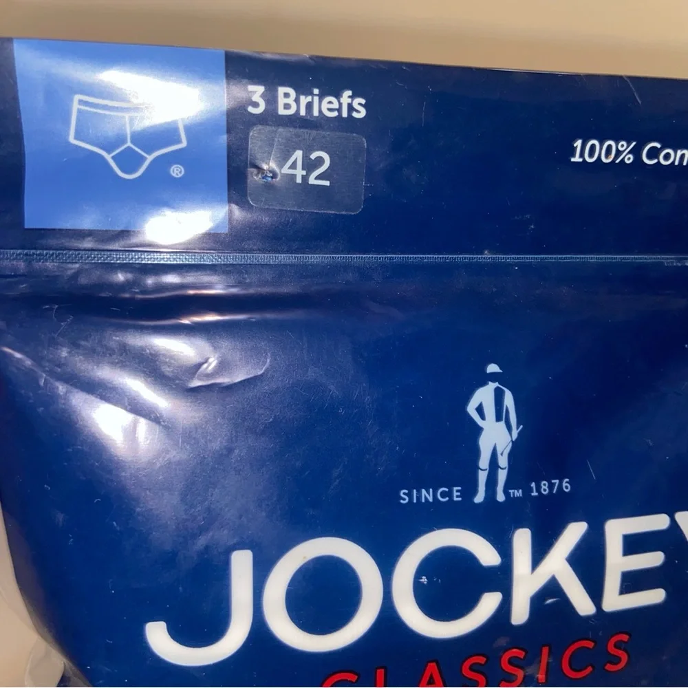 Jockey Classics Full Rise Briefs Mens 42 Diamond White Y-Front Fly Set of 3 New